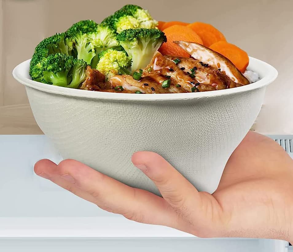 Best House EcoWise 100% Biodegradable Compostable Sugarcane Bowls, Natural Compostable Soup Bowls, Bagasse Bowls for Hot & Cold Uses - 6 Oz Bowl (Pack of 150)