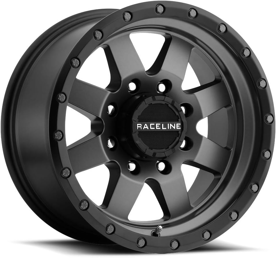 Raceline Wheels Aluminum Trailer Wheels 935B DEFENDER TR Satin Black Finish, 15X5" 5X114.3 Bolt Pattern 0mm Offset/(3"B/S), 8 Spoke Design, Utility, Boat Trailer Automotive Wheels