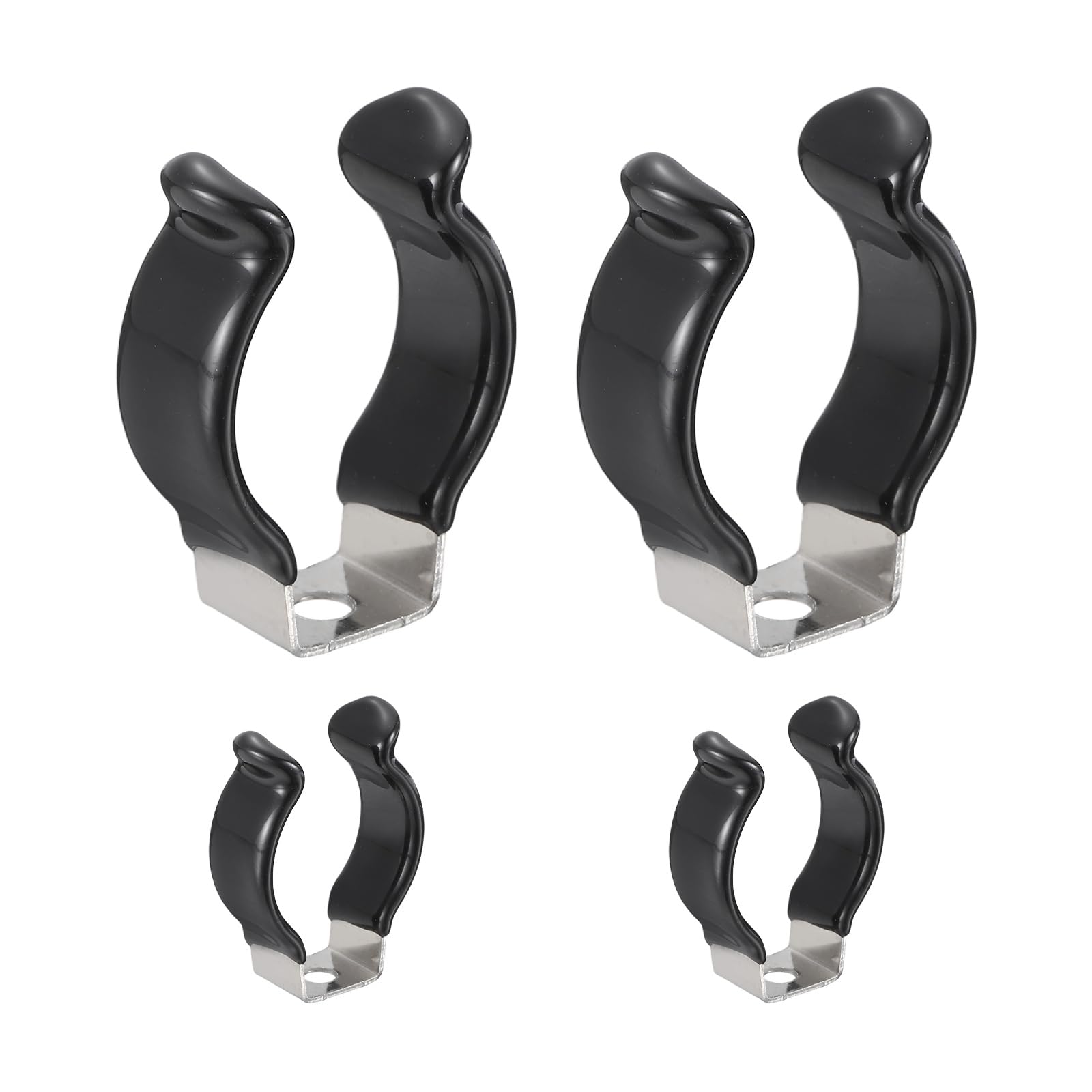 sourcing map 4Pcs T8 U Clips Holder Bracket, 304 Stainless Steel LED Fluorescent Tube Clip, Lamp Support Pipe Clamps for 20mm 25/32" Light Bulb Tube Rod Mounting Accessories, 36mm H, Black — image 1
