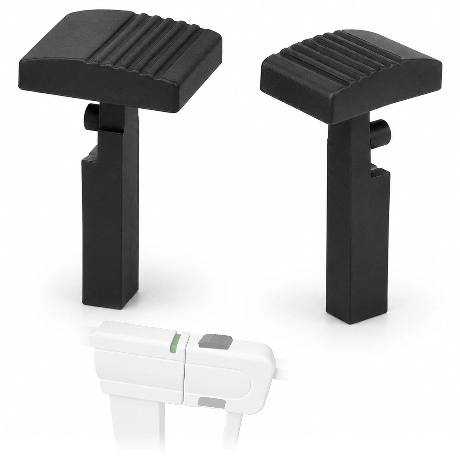 2 Pack Replacement Top Lock Switch, Replacement Parts for Walk-Through Gate, Gate Latch Switch Repair Kit Compatible with Safety 1st Easy Install Gate, Durable Non-Slip Upgrade, Black Plastic