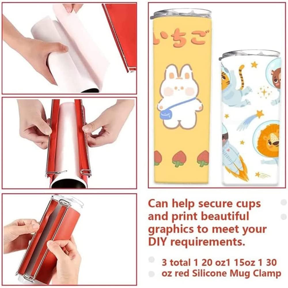 Silicone Sublimation Wrap for Seamless Sublimation Tumblers 20oz Silicone Wrap Mug Clamp 3D Wrap for Blanks Cup with Gloves, Transfer Tape for Sublimation Tumbler Heat Press
