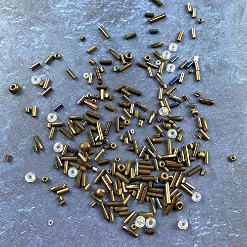 90g Mix Glass Seed Tube Bugle Spacer Beads, 3000pcs Multi Size 1.5-4.5mm Glass Beads Kit for Jewelry Making DIY Craft Bracelets Necklace Earring Making (Dark Brown Series)