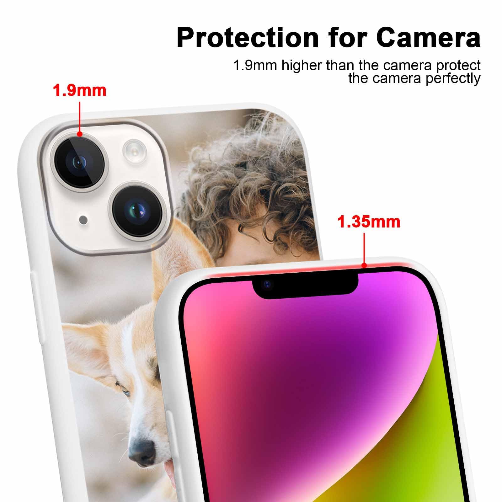 Yoedge Cover Personalizzata per Apple iPhone 14 / iPhone 13 6,1 Personalizzato con Foto Immagine Testi Disegni Custodia Personalizzabile Regalo Album Personalizzabili Nero Case per iPhone 14/13