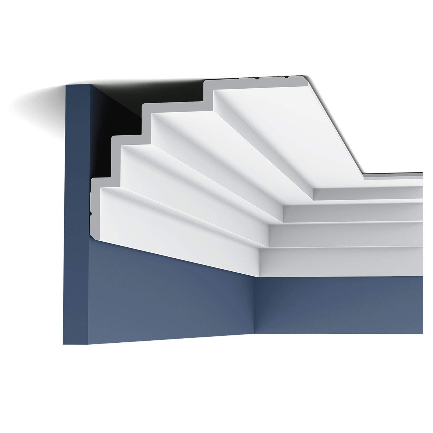 Corniche C393 STEPS masquer fissures plafond moulure polyuréthane rigide