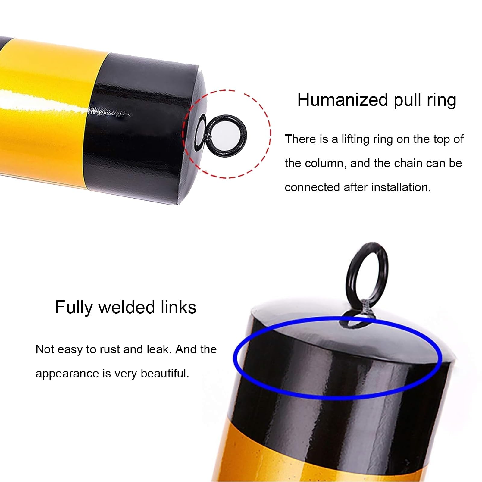 Bolardo De Seguridad Para Aparcamientos, Bolardo Metálico, Bolardo Desmontable, Bolardo De Seguridad Con Cerradura Y 4 Pernos De Anclaje Incluidos, Para Seguridad Vial