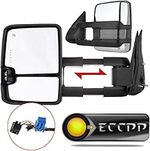 ECCPP Towing Mirror by Pair Chrome Side Mirror Replacement fit 2003-06 Chevy Silverado Suburban GMC Sierra 1500 2500 3500 Tahoe with Power Heated Turn Signal Clearance Light Telescopic Manual Folding - coolthings.us
