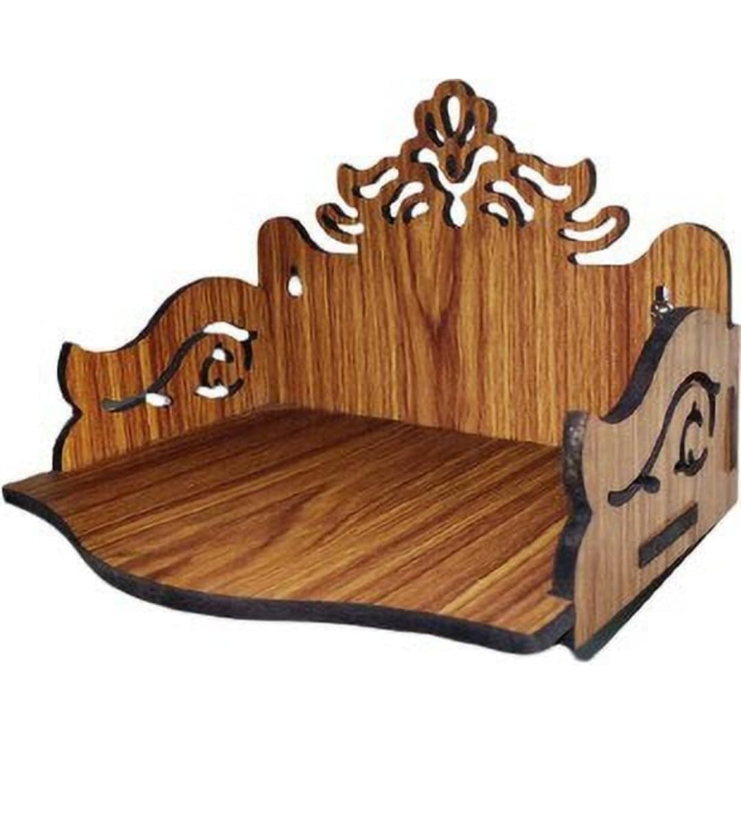 GenericSmall Premium Wooden Temple for Home, Office, Decor Wall Mounted Hanging Engineered Wood Home Temple (DIY(Do-It-Yourself)) (Height -15cm/6 inches) (Brown), GLOSMMAN66776