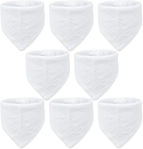 Miniatura 7 de Mccotwe Baberos de muselina para bebé, baberos de dentición, baberos de hombro de solapa, baberos de 8 capas de algodón orgánico para niños y niñas