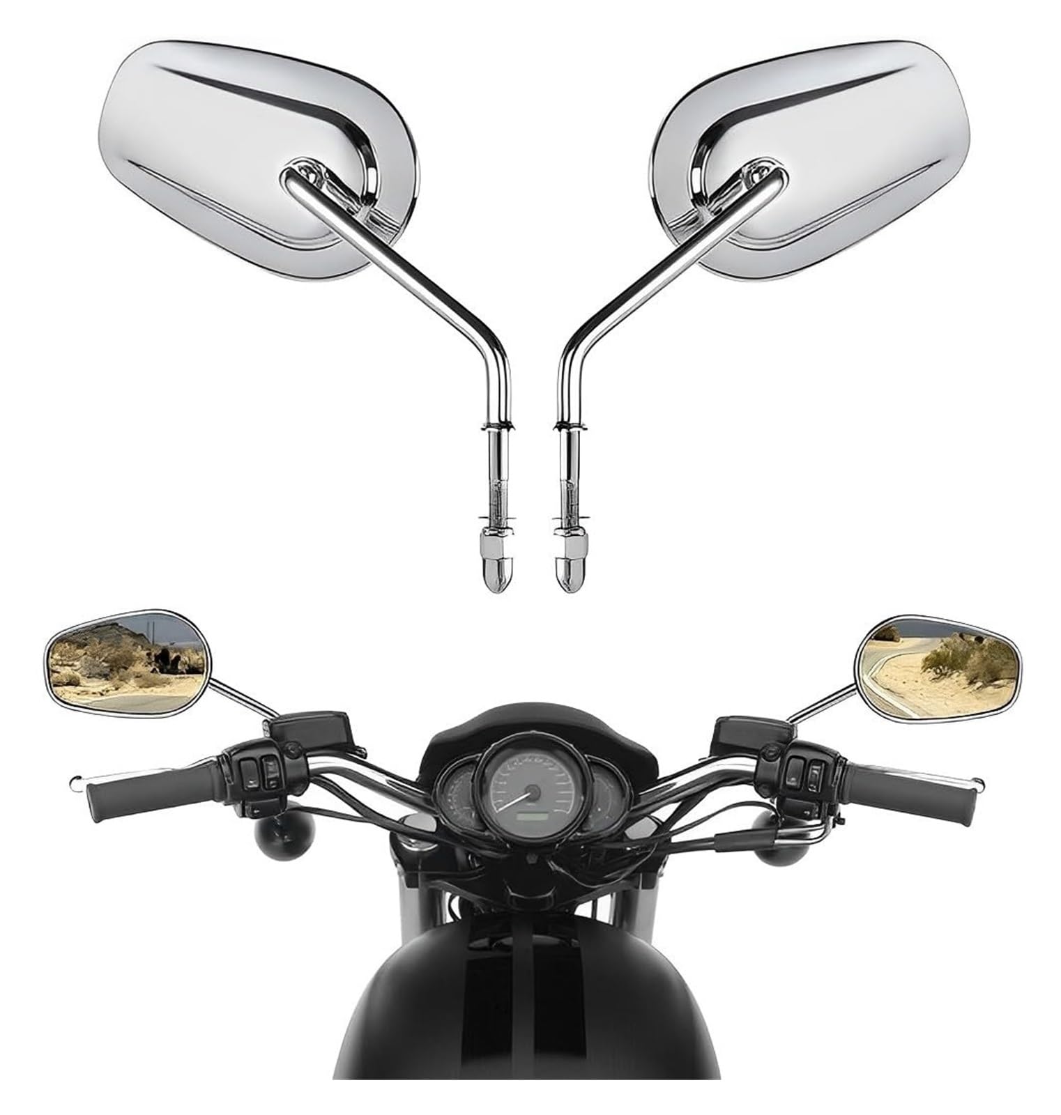 Motorcycle Mirrors Rétroviseurs Latéraux De Moto 8 Mm pour Ha&rley Softail Dyna Sportster XL 883 1200 Touring Road King Street Glide CVO FXDB FXDF
