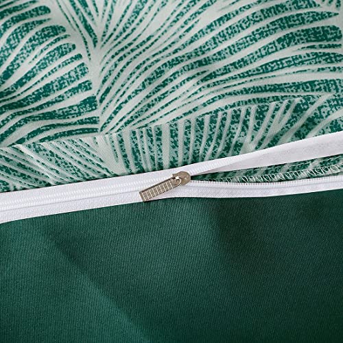 Housse de couette 200x200 cm verte réversible et ses 2 taies d'oreiller 65x65 cm - 6