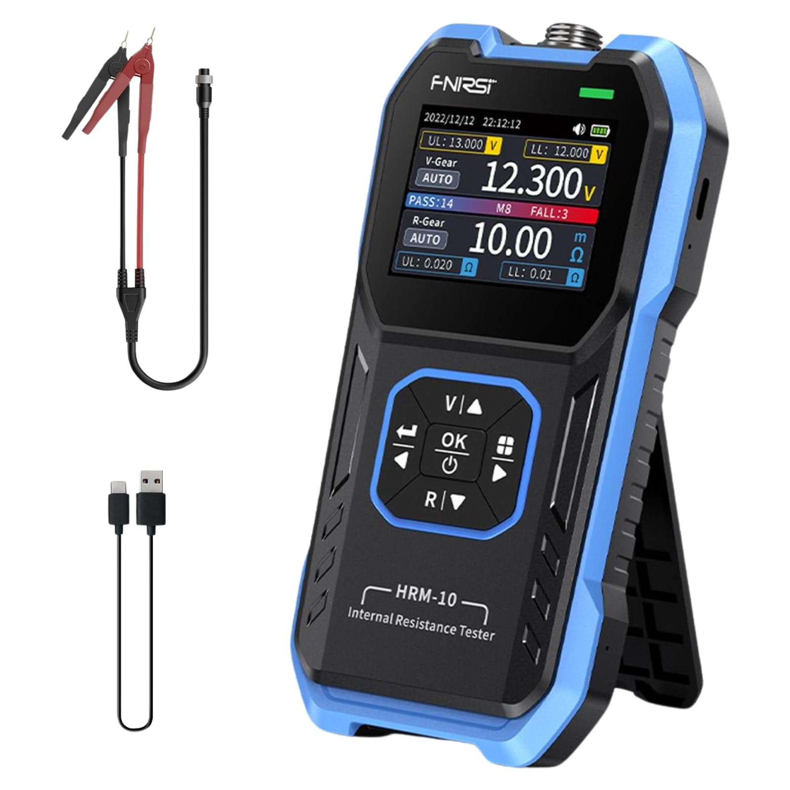 Jadeshay Tester di Resistenza Interna 0~200Ω CC 0~±100V Accurato Misuratore di Resistenza e di Tensione Interna Tester Batteria Auto per Litio Piombo-acido Carbone Batterie