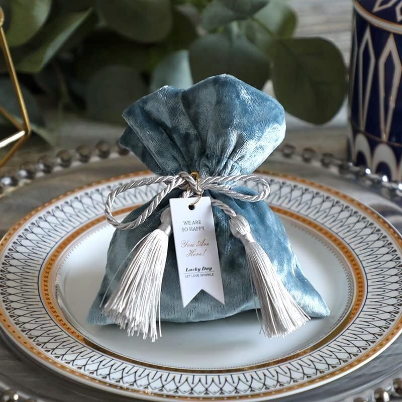worki prezentów z liną Opakowanie 10 torebek prezentowych z aksamitu, wielokolorowych, w różnych rozmiarach, idealnych na wesele, baby shower i inne przyjęcia(M,13x16cm)