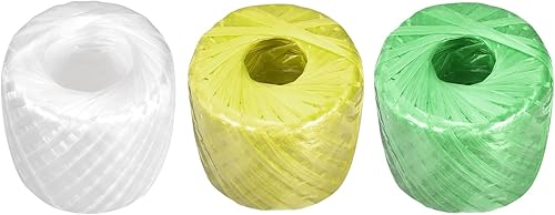 Miniatura 10 de Rebower Cuerda de nailon de poliéster para embalaje empaquetado en el hogar - 328.1ft328 pies  3 rollos de plástico, blanco, amarillo, verde