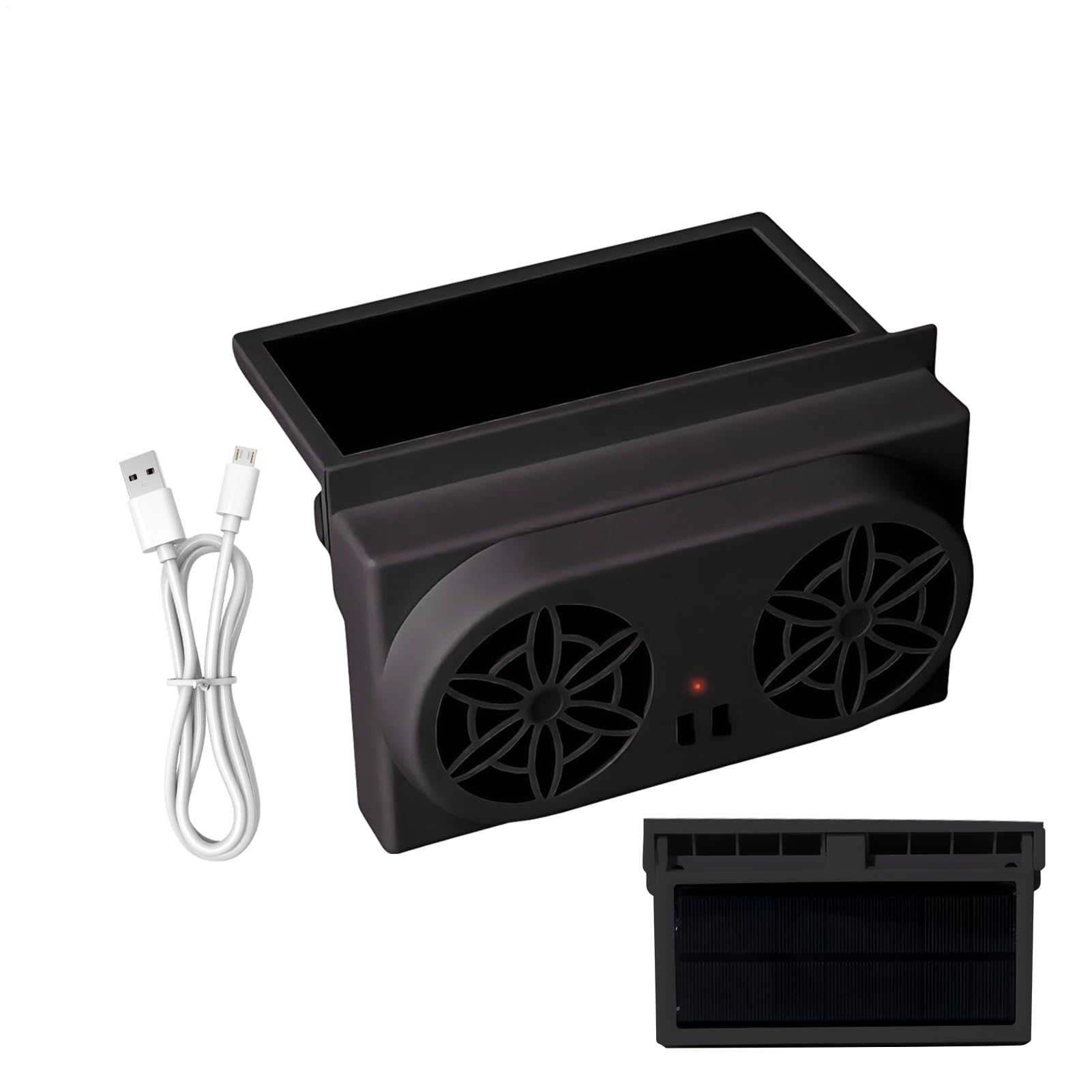 Auto Fenster Lüfter Solar angetrieben | Kühlende Solarenergie angetriebene Auto Ventilator | Wiederaufladbare tragbare Ventilator Mit Kühlfunktion Für Reisemobil LKW Und Outdoor-Reisen