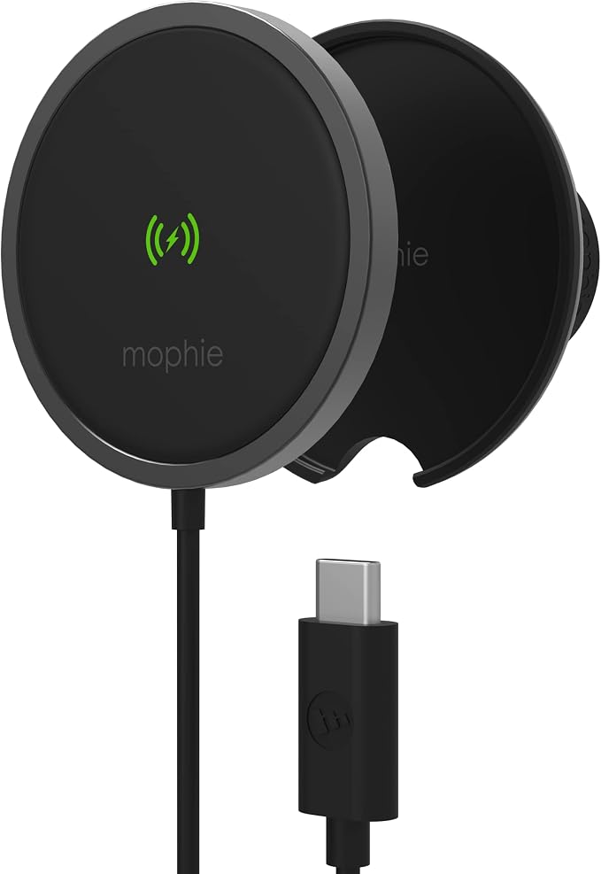 ZAGG mophie Snap + Wireless Vent Mount for Car Dash Apple & Qi-Enabled Devices - Black
