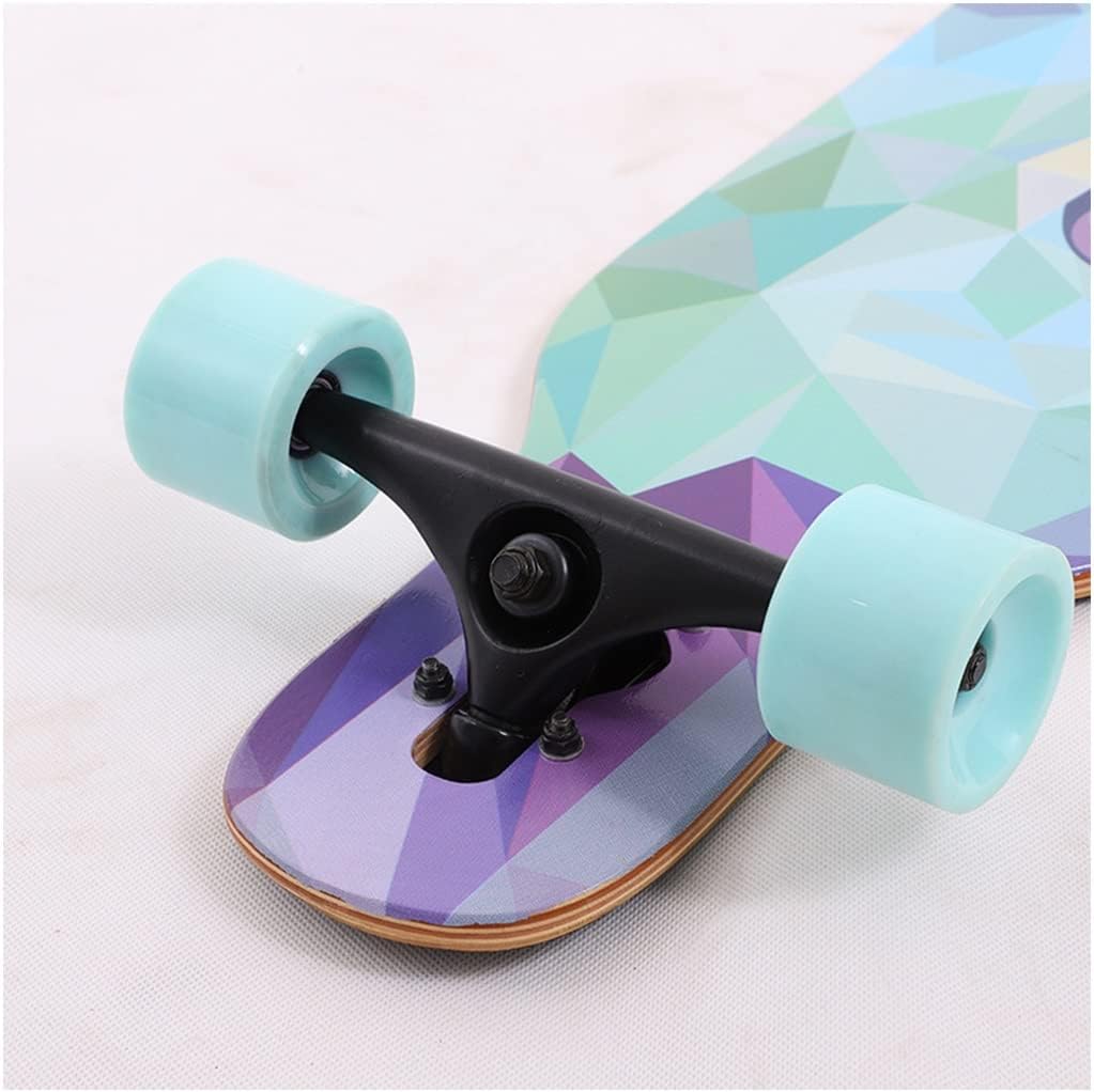 Longborads Skateboards Drop Through Complete Skateboard, 41 Inches Long Boards Skateboard for Girls/Boys, 9 Layer Maple Deck Skate Board Cruiser for Kids Adults Beginners (Color : A)