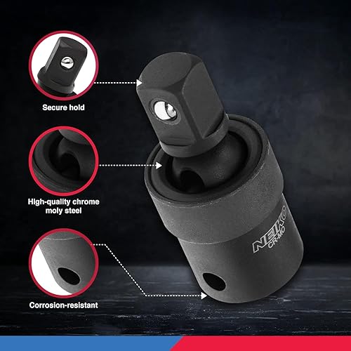 Vista 33 de Neiko 00256A - Juego de barra de extensión de impacto de 1/2 pulgada y adaptador, 5 piezas Incluye barras de extensión de 5, 10, 15 pulgadas