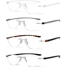 Eyekepper Rimless Half-moon Reading Glasses for Women Men