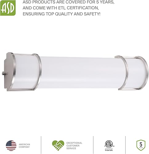 Miniatura 8 de ASD Lámpara LED de montaje empotrado de tocador de 24 pulgadas, barra de iluminación lineal de baño  3CCT, regulable, certificación ETL  25W 2600LM