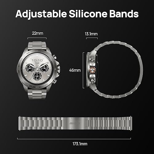 Miniatura 9 de mibro GS Explorer S - Reloj inteligente militar con titanio completo, compatible con mapas sin conexión, AMOLED de 1.32 pulgadas, GPS de doble banda