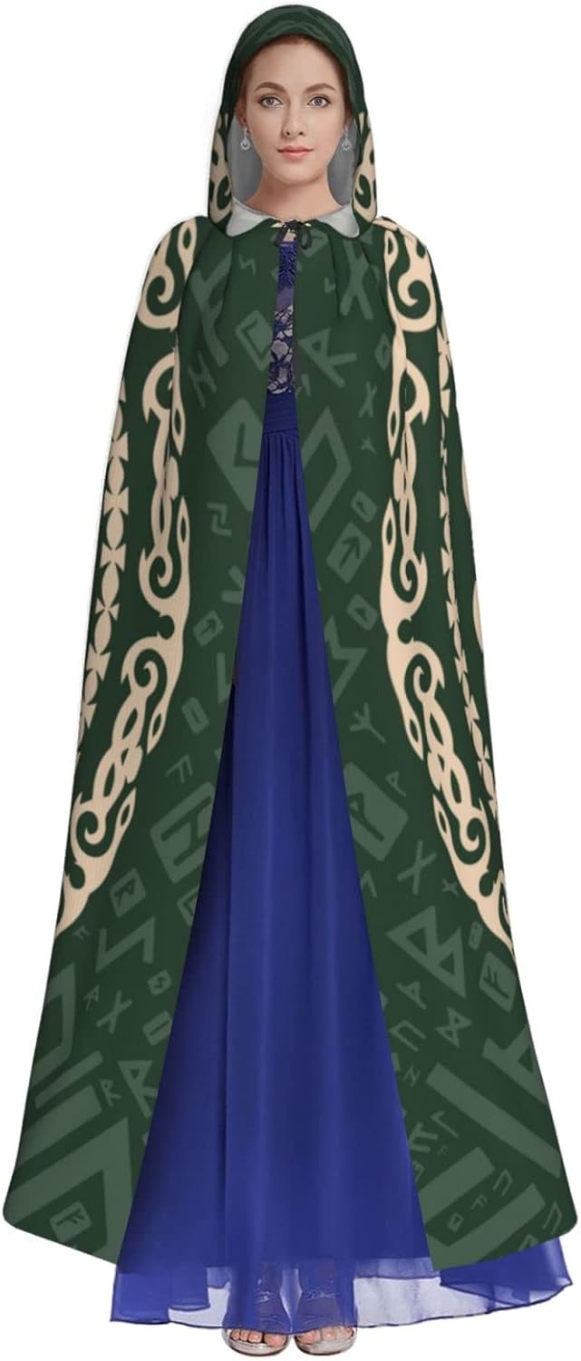Celtic Viking Tree Life Goddess Hooded Robe Cloak For Adult Men Women Cosplay Costumes - Image 2