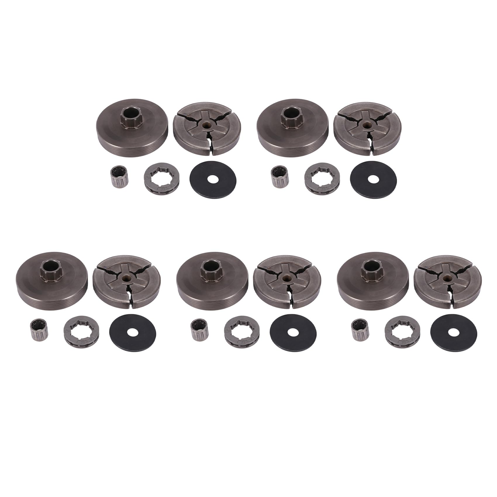Jnchdghwa Silver Gray 5X Clutch Drum & Clutch & Sprocket Rim & Needle Bearing Fit For Chinese Chainsaw 4500 5200 5800