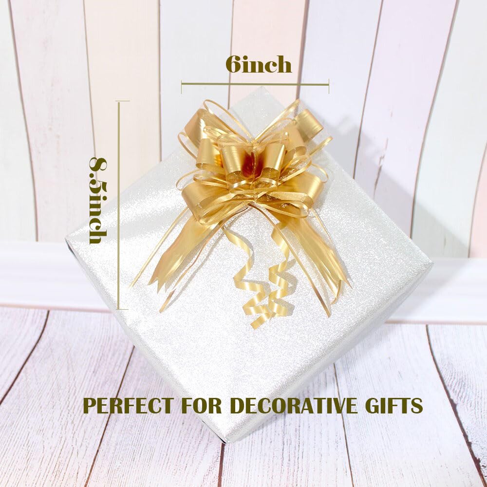 Cabilock Geschenkpapierschleifen Gold - 24 Stück Baumförmige Schleifen