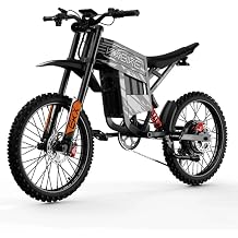 TX1 Electric Dirtbike, 6000W Peak Electric Motorcycle, 45MPH Speed 60V 30Ah Battery 55 Miles Range, 19" Off Road E Bike for Adults, Full Suspension Hydraulic Disc Brakes