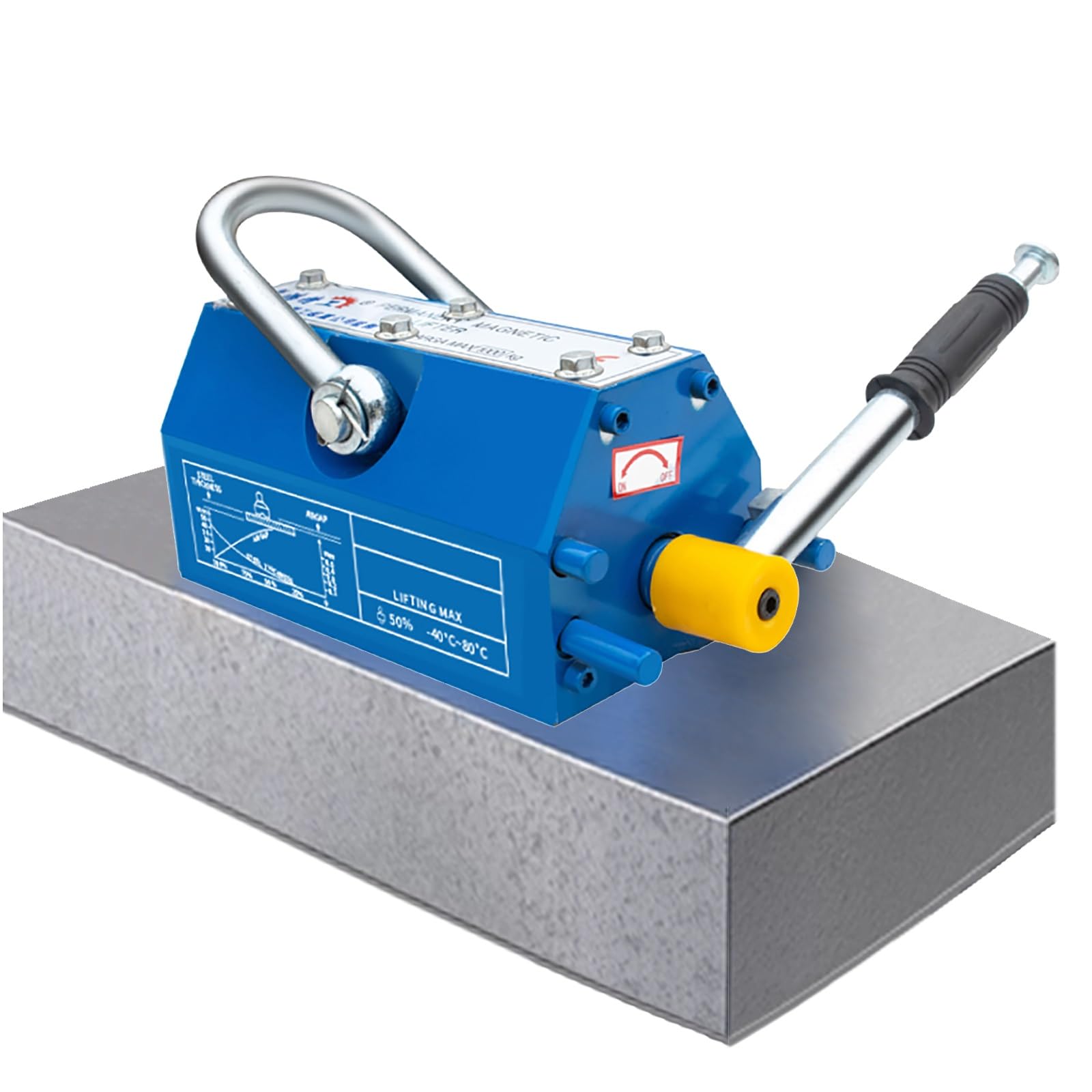 Permanente Hebemagnete mit Sicherheits-Neigungsblock, Sicherheitsfaktor 3.0, Neodym und Stahl für Hebezeug, Hebeplatte aus Stahl (220 lb/100 kg)
