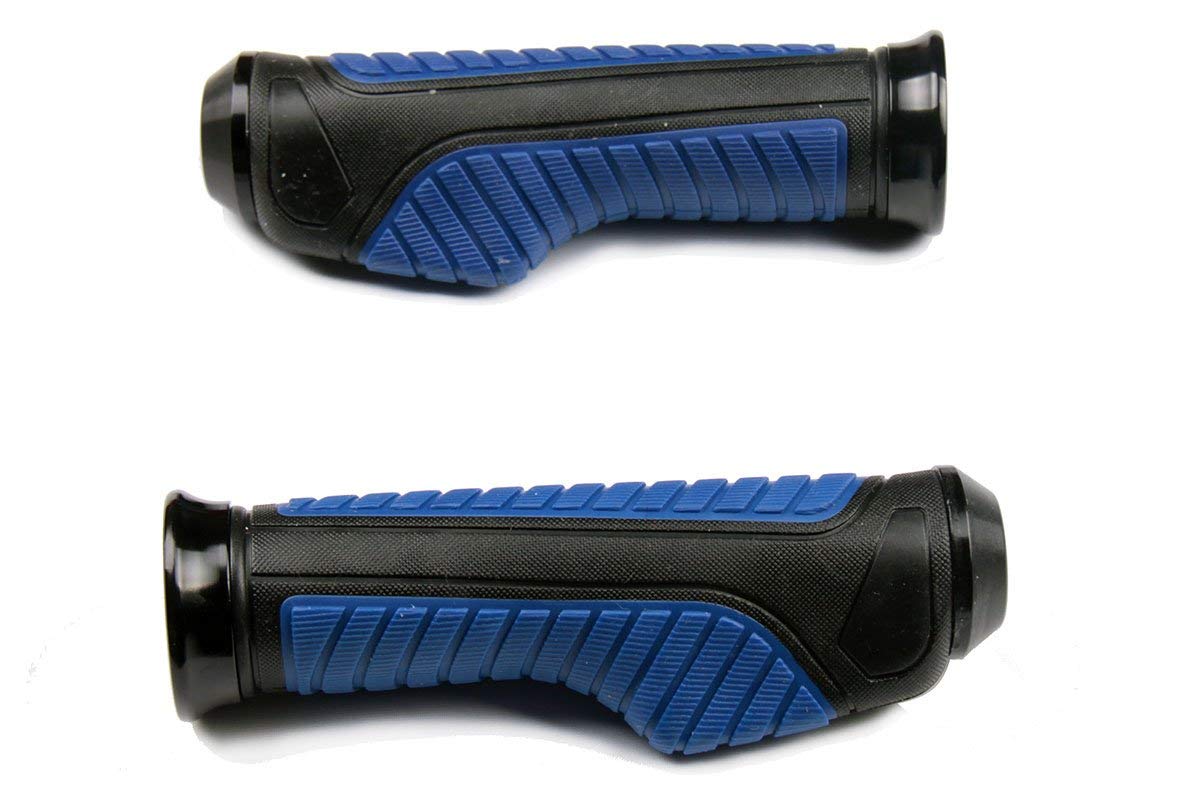 MotorToGo Blue Aluminum Handlebar Gel Hand Grips with End Cap for 1978 Suzuki GS1000