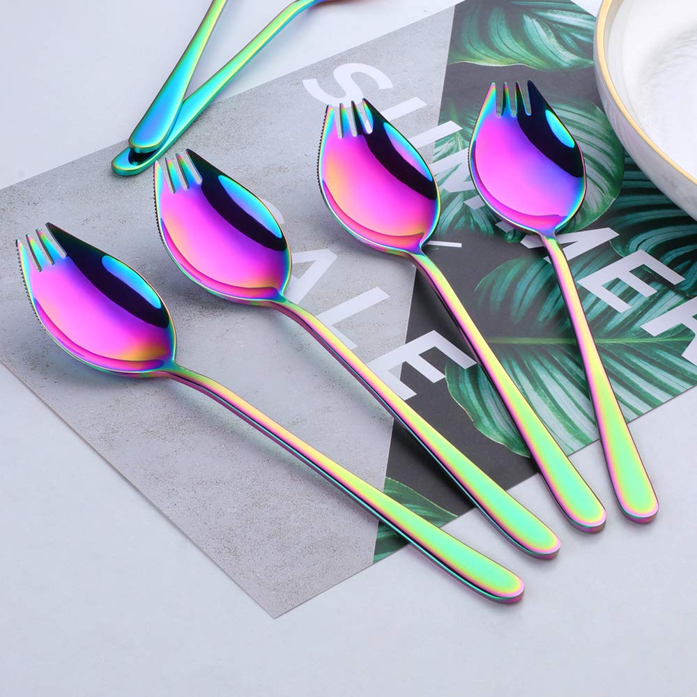 Sporks, Lot De 6 Cuillères À Salade En Acier Inoxydable 18