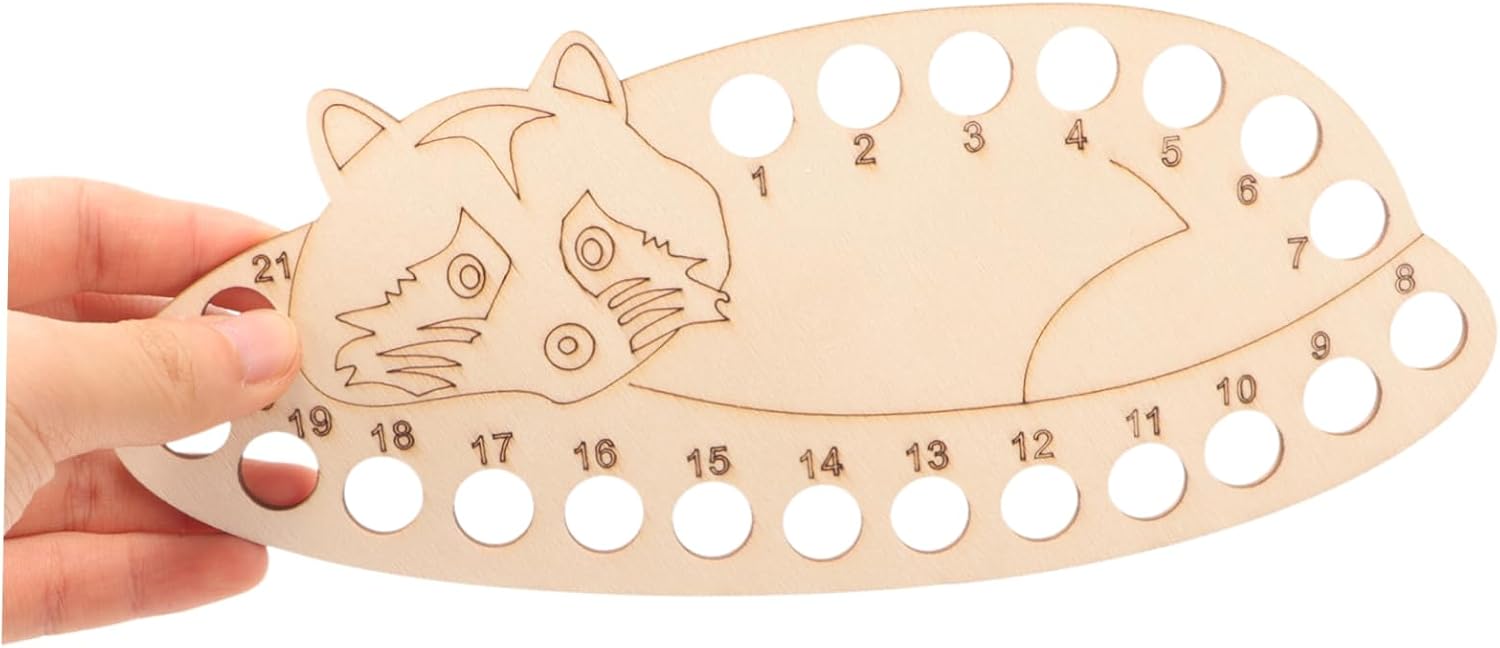 NUOBESTY 2pcs Wooden Embroidery Thread Holder Creative Organizer for Easy Crafting and Storage Portable Design Beautiful Animal Shape Raccoon