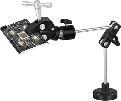 Helping Hands Soldering Magnetic Soldering Clamp with 2.16-inch Jaw Opening, Super Clamp with 1/4 and 3/8 Thread, Flexible Articulating Arms with Clamps, Magnetic PCB Clip for Repairing DIY Work