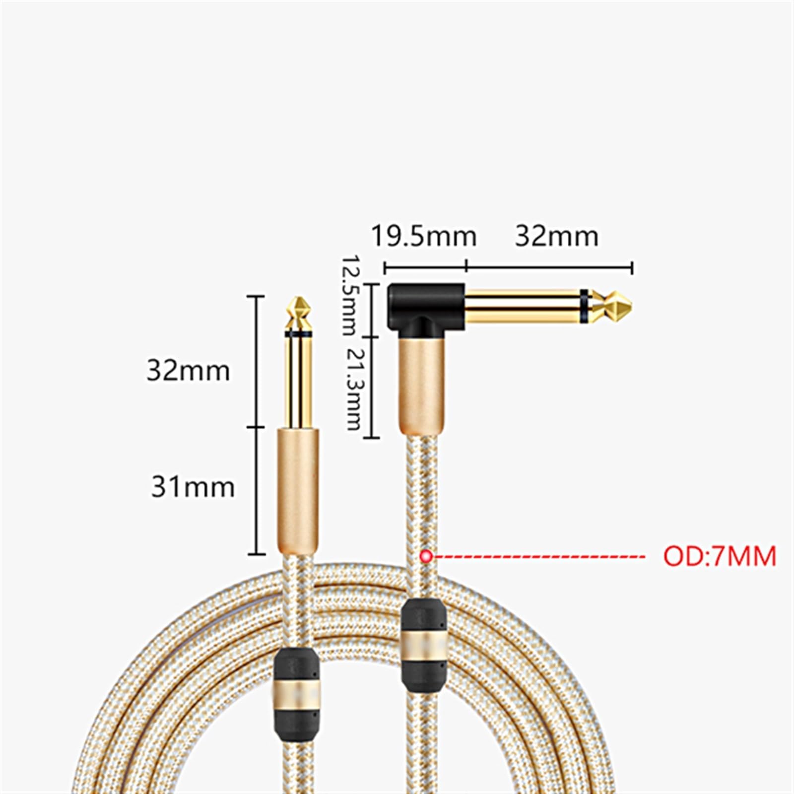 kabel audio do gitary Linia Audio Gitara Z Redukcją Szumów Linia Połączenia Dźwięku 6.35 Linia Elektronicznego Miksera Organów (Color : 10 m)