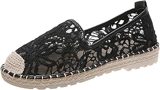 Espadrilles for Women UK Platform Slip On Flats Casual Trainers Ladies Shoes Dressy Rope Loafer Flat Round Toe Dress Shoes