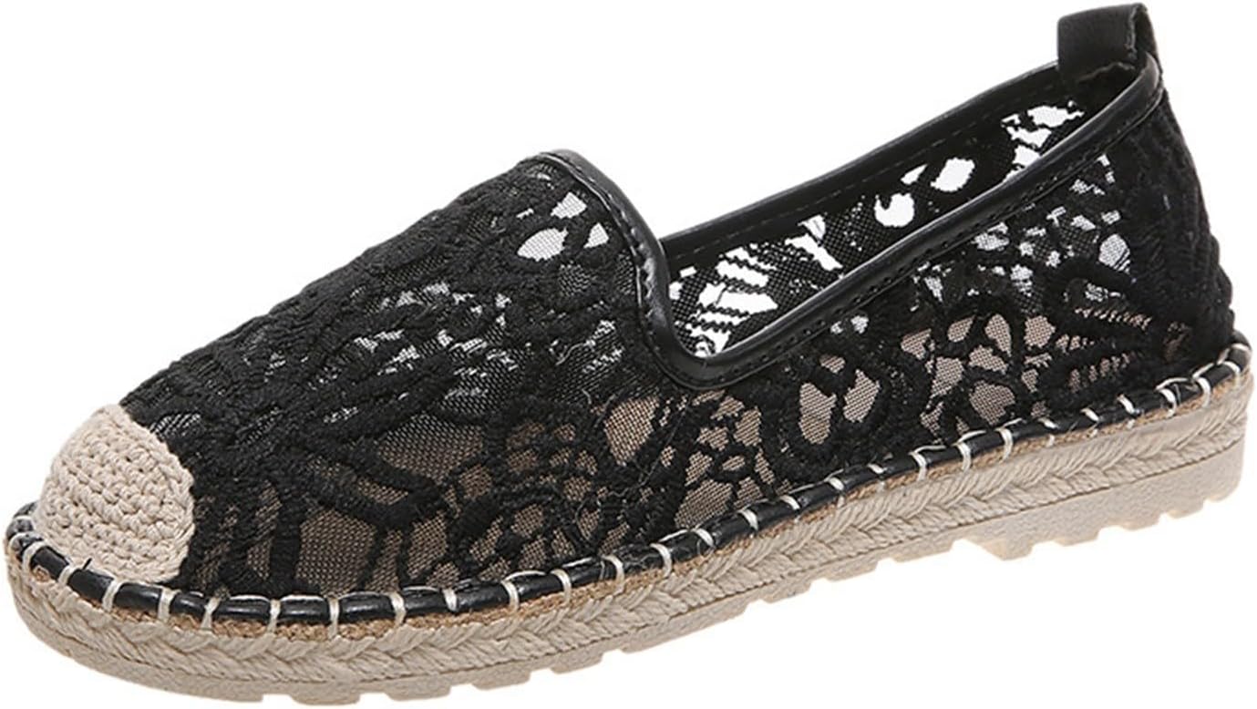 Espadrilles for Women UK Platform Slip On Flats Casual Trainers Ladies Shoes Dressy Rope Loafer Flat Round Toe Dress Shoes