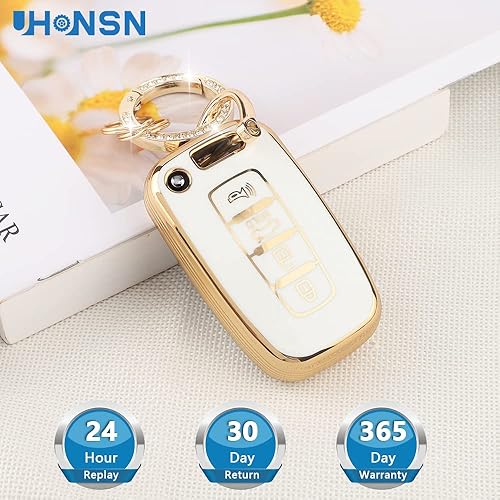Miniatura 7 de UHONSN Funda para llave de Hyundai y Kia de TPU suave con llavero para mujeres, protector compatible con Elantra GT, Genesis, Santa Fe, Veloster,