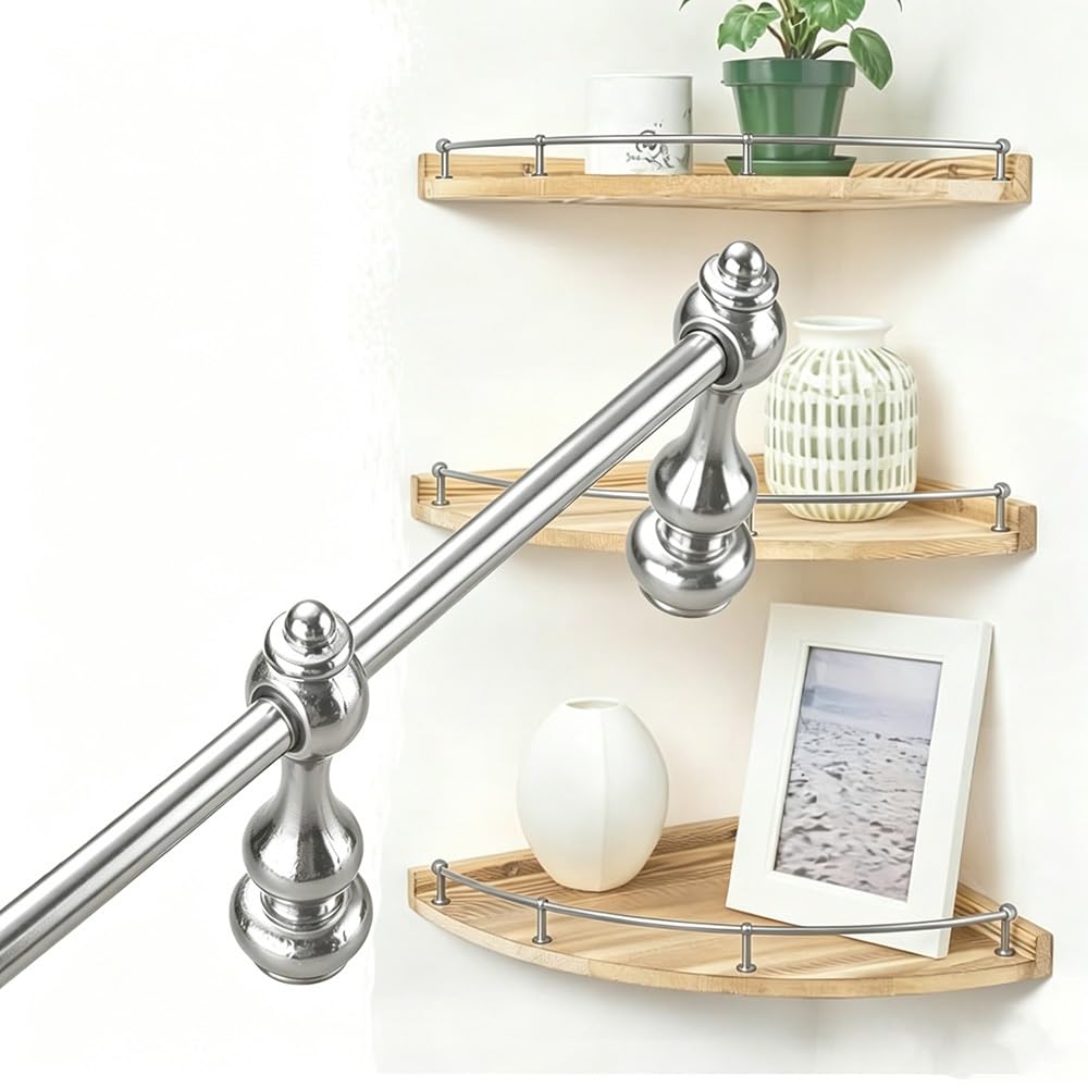 SVBVRFEEW Flexible Shelf Guard Rail Bendable Shelf Railing Decorative Rod Kit Cabinet Edge Bar Anti-Fall Shelf Guardrail Strip for Display Cabinets(Silver,95cm/37.4in)