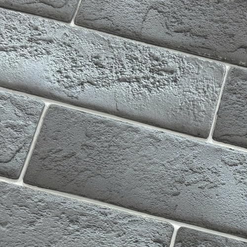 TORURAL 100 Whitewash Grey Faux Brick Wall Tiles, 3D Thin