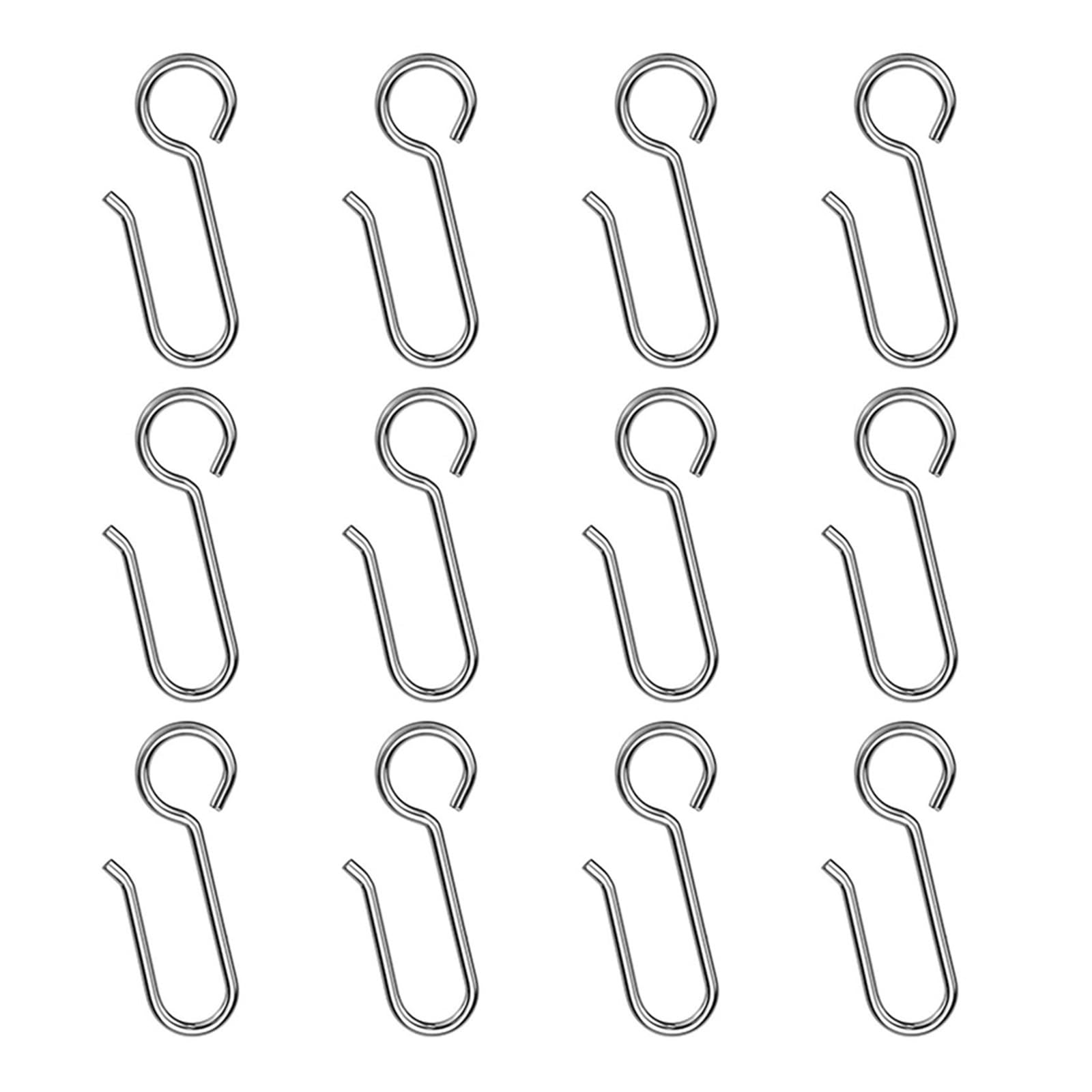 Curtain Hooks 100Pcs Metal Curtain Track Hooks S Shaped Stainless Ceiling Shower Decoration