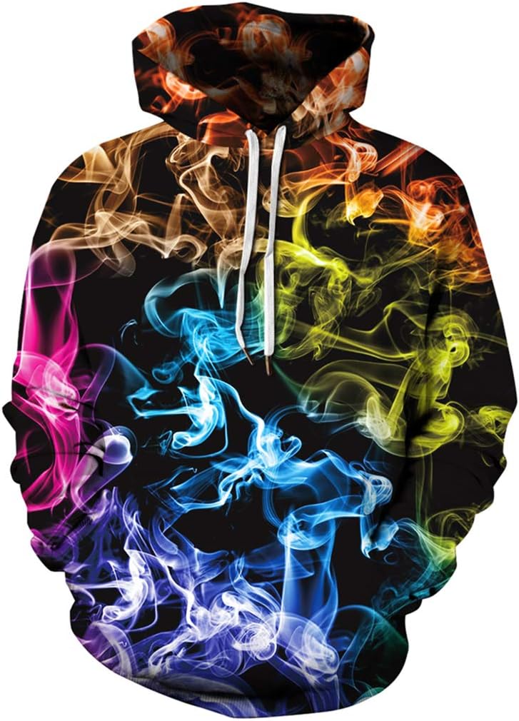 FLYCHENMen's Digital Print Sweatshirts Hooded Top Galaxy Pattern Hoodie