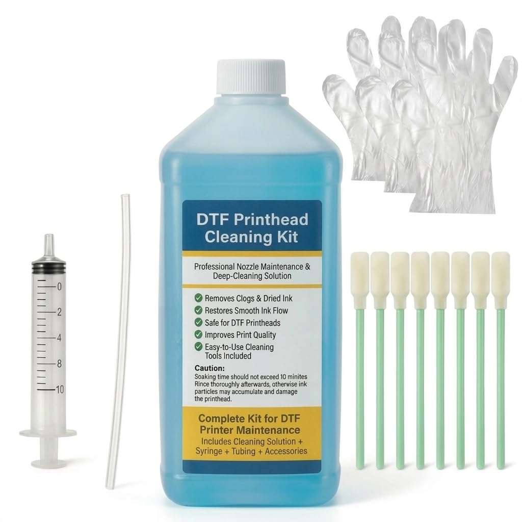 Kit di pulizia della testina di stampa da 1000 ml per stampanti a getto d'inchiostro DTF, kit universale per la pulizia della testina di stampa, si scioglie rapidamente, prevenendo l'intasamento