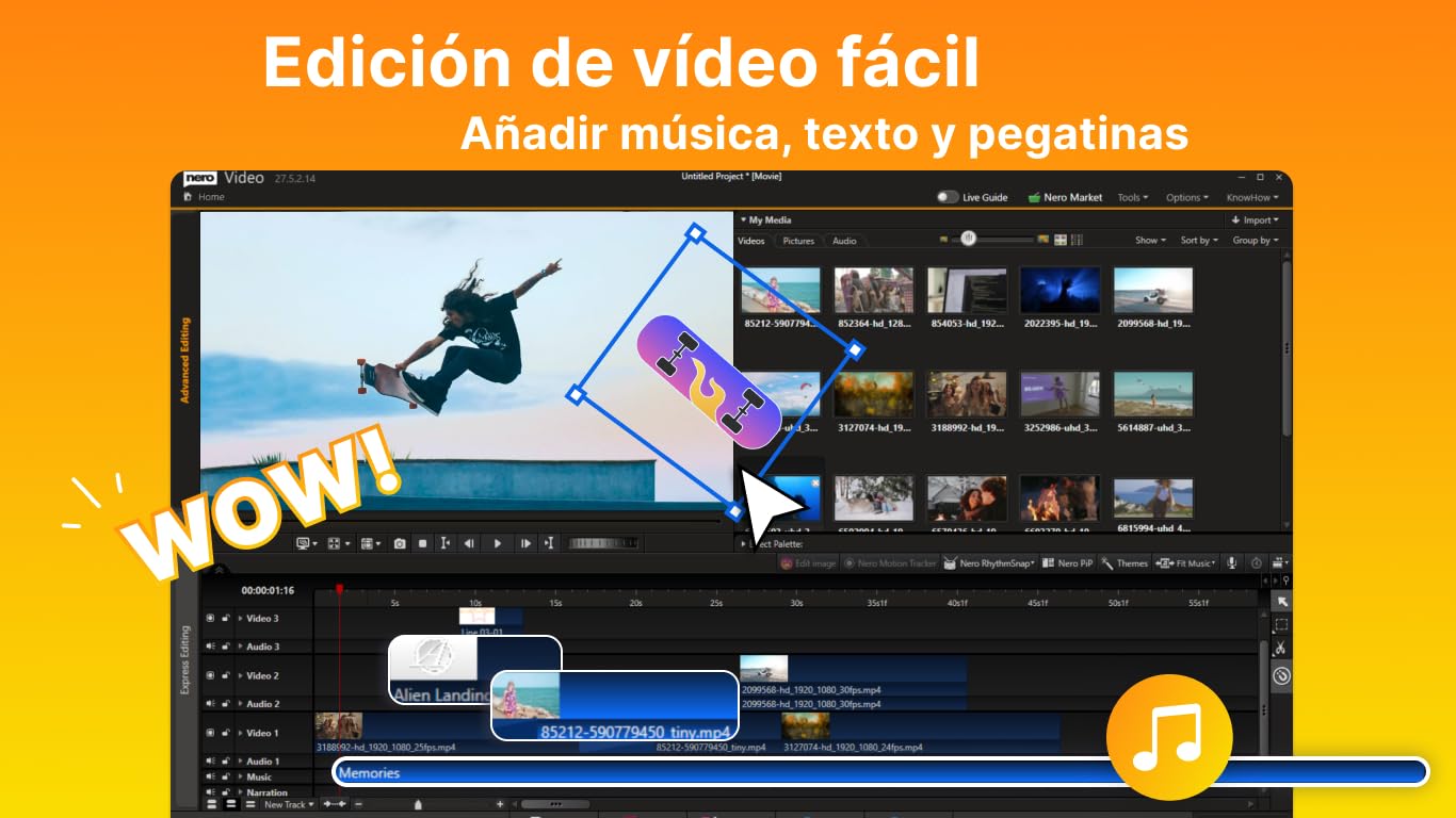 Nero Video Maker 2025 | El original | Editor de vídeo | Edición de vídeo | Licencia ilimitada | 1 PC | Windows 11 / 10 / 8 / 7