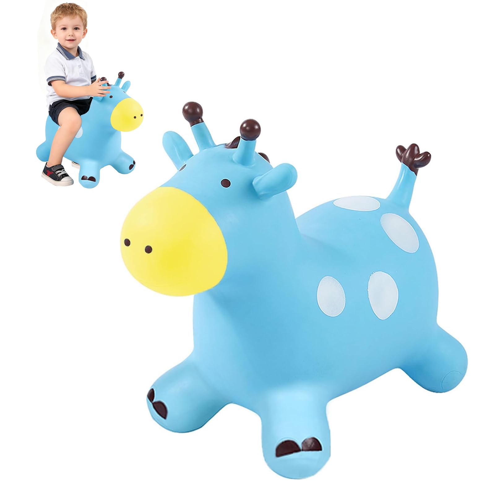 Animal Sauteur, Cheval Sauteur, Jouet Sauteur pour Enfants, Usage Intérieur/Extérieur, Cadeau pour Enfants, Cadeaux d'anniversaire, Cadeaux de Fête (Bleu)