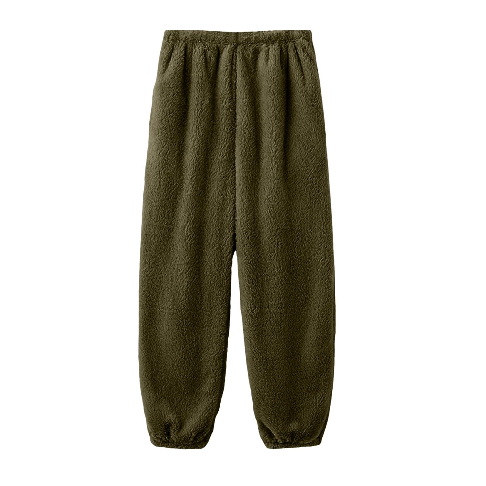 Da Donna A Maniche Lunghe con Pullover, Autunno E Inverno, in Morbido Pile Doppio, Rilievo Comodo Abbigliamento Casa per Le Notti Fredde Pigiami Due Pezzi (Green, L) Pigiama Cotone