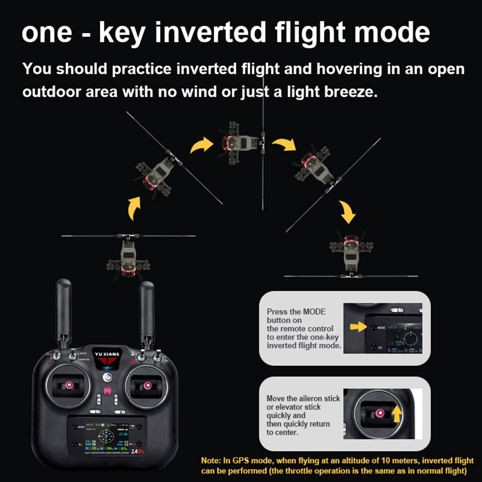 Elicottero radiocomandato elettrico brushless Flying Wolf GPS con volo di oltre 15 minuti doppia batteria custodia per il trasporto adatto ad adulti e principianti(White)