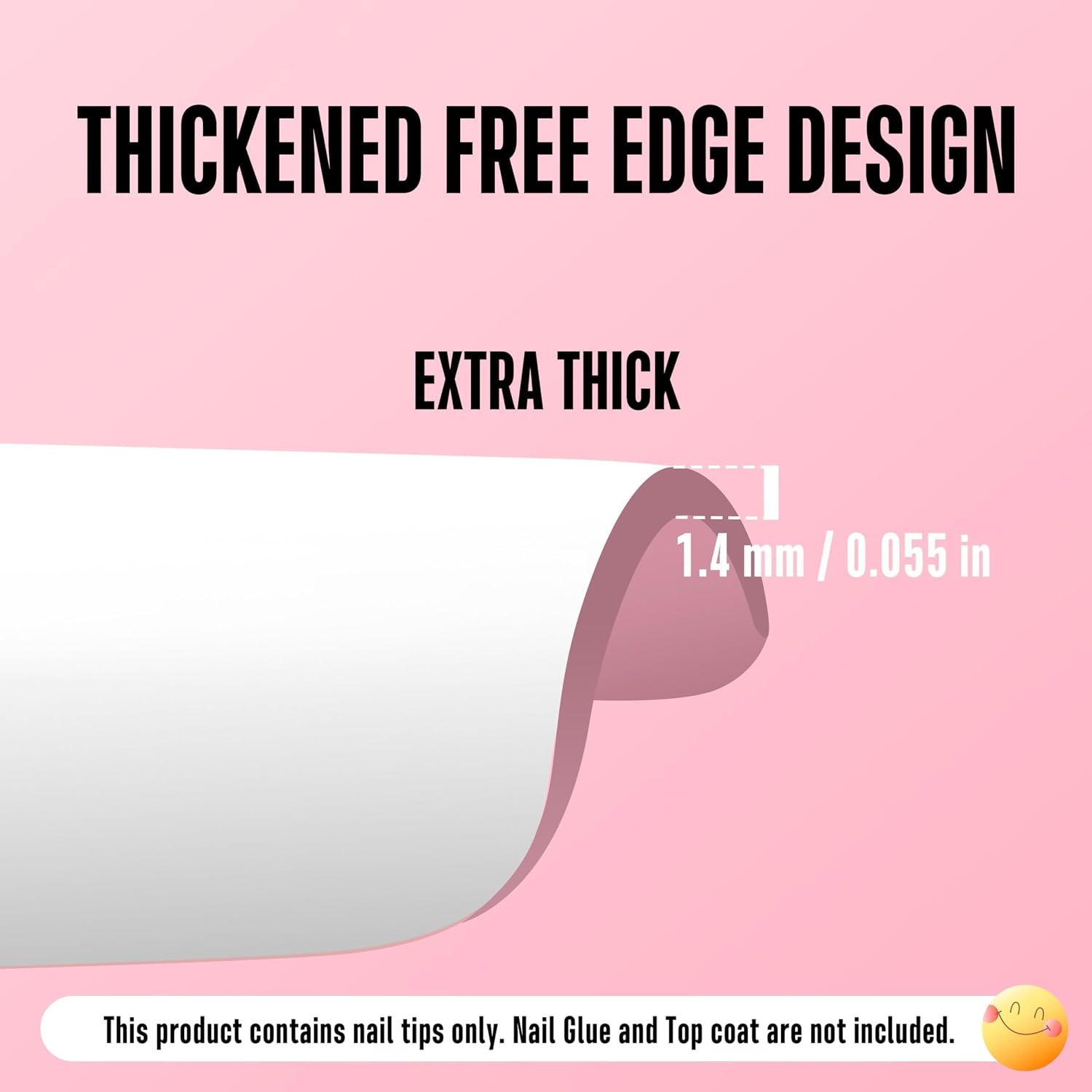 NOVO OVO White French Tip Medium Square Nail Tips Press on BERRY PINK, Extra Thick Soft Gel Fake Nail Acrylic Extension, Need Builder Gel Top Coat, No Glue Included, for Salon DIY 15 Sizes x 240 pcs