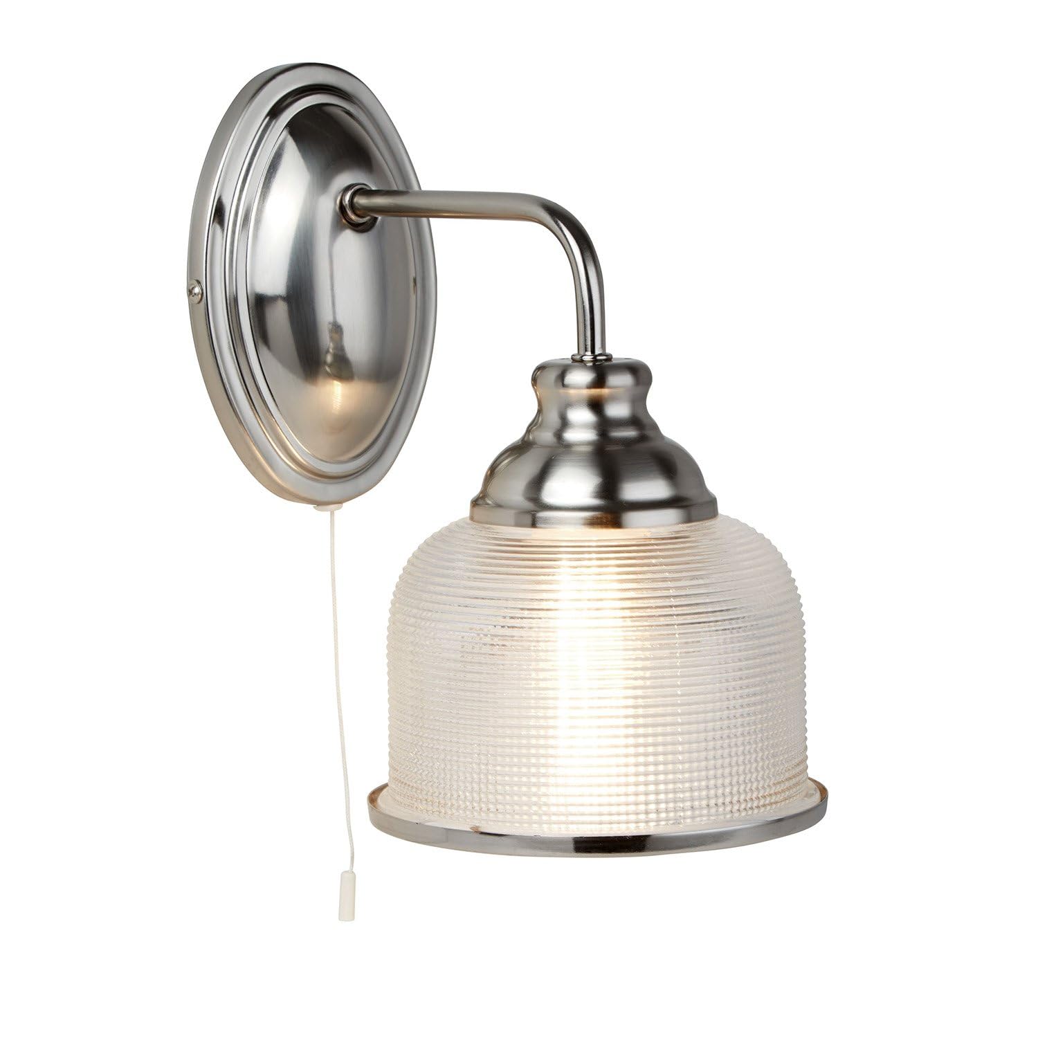 Search 1 Wall Bracket Satin Halophane Glass Light/Silver