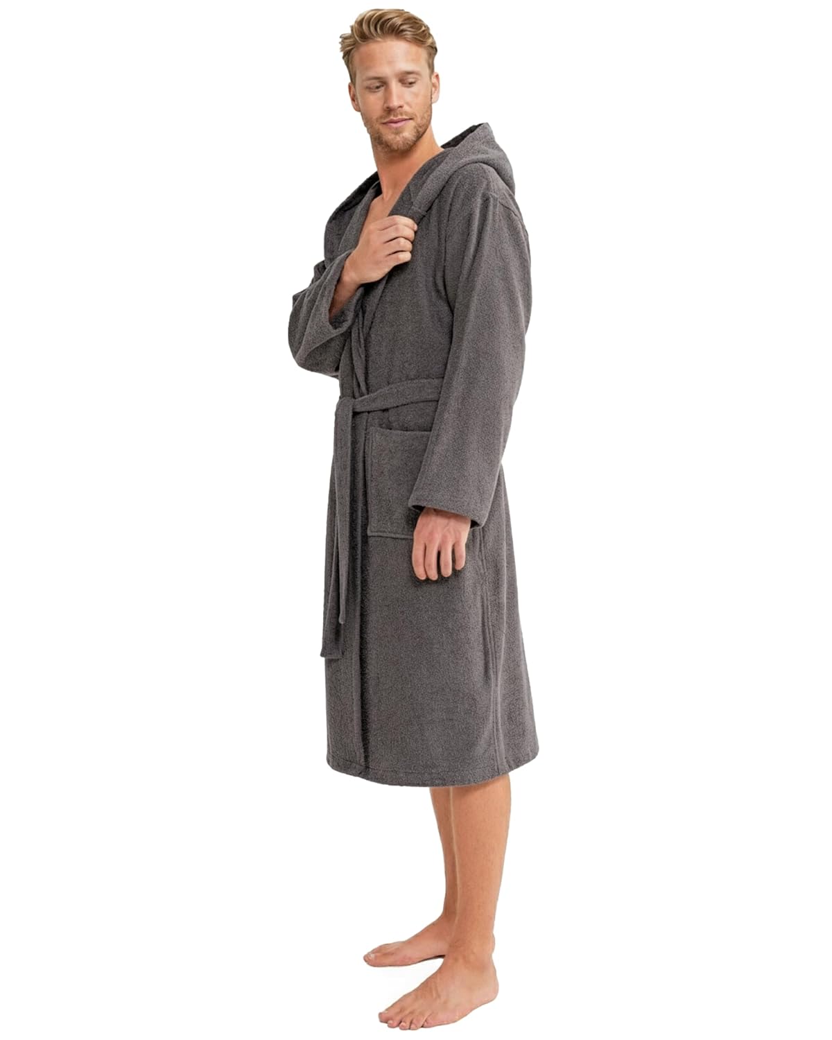 Twinzen Men's Bathrobe 100% Cotton - Soft, Absorbent, Made of Terry Towelling, Oeko-Tex Certified – Bild 7
