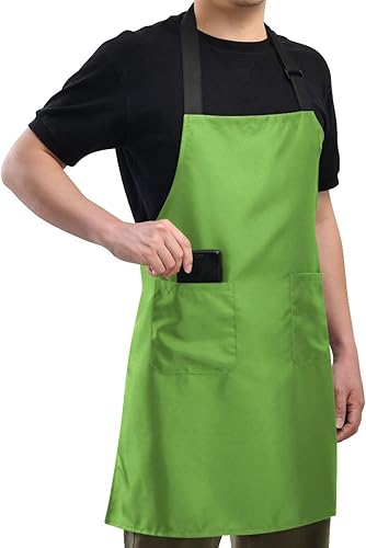 Miniatura 7 de Copos de nieve en rojo en un delantal de cocina para mujer, bolsillos para delantal para hombre, delantal de chef impermeable, delantales para